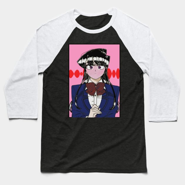 Komi San Blushing || Komi San Can't Communicate Merch Baseball T-Shirt by saturnswamp